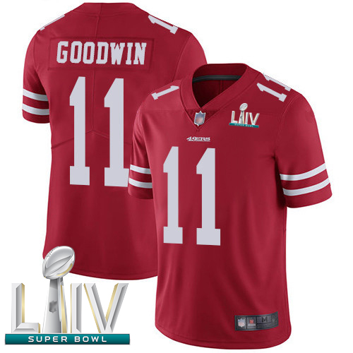 Personalized 49ers #11 Marquise Goodwin Red Team Color Super Bowl LIV Bound Men’s Stitched Football Untouchable Limited Jersey