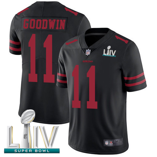 Personalized 49ers #11 Marquise Goodwin Black Alternate Super Bowl LIV Bound Men’s Stitched Football Untouchable Limited Jersey