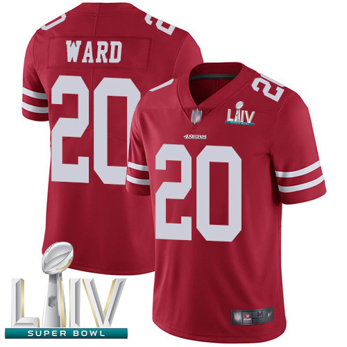 Personalized 49ers #20 Jimmie Ward Red Team Color Super Bowl LIV Bound Men’s Stitched Football Untouchable Limited Jersey
