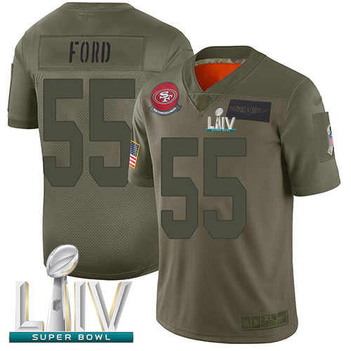 Personalized 49ers #55 Dee Ford Camo Super Bowl LIV Bound Men’s Stitched Football Limited 2019 Salute To Service Jersey