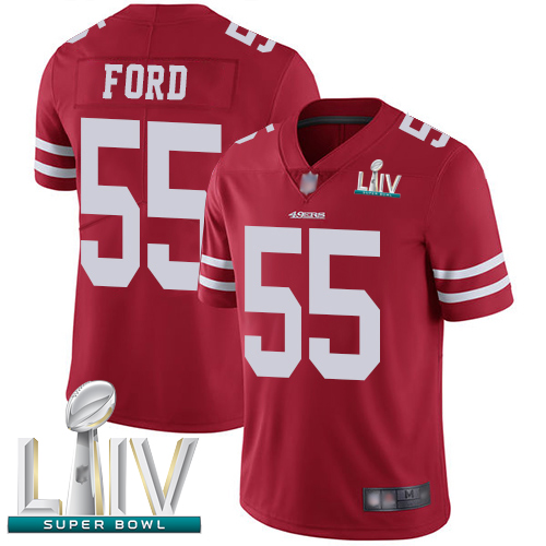Personalized 49ers #55 Dee Ford Red Team Color Super Bowl LIV Bound Men’s Stitched Football Untouchable Limited Jersey