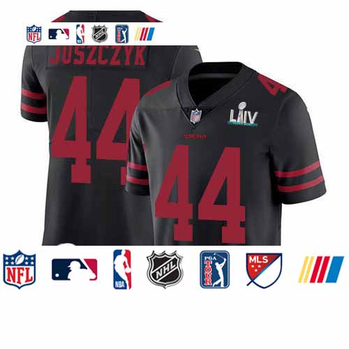 Personalized 49ers #44 Kyle Juszczyk Black Alternate Super Bowl LIV Bound Men’s Stitched Football Untouchable Limited Jersey