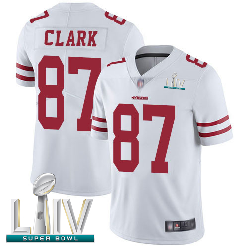 Personalized 49ers #87 Dwight Clark White Super Bowl LIV Bound Men’s Stitched Football Untouchable Limited Jersey