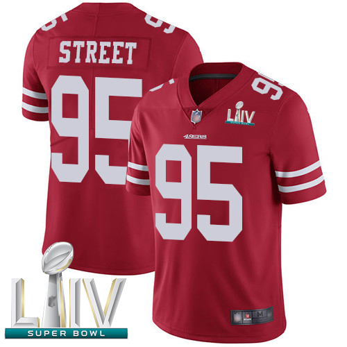 Personalized 49ers #95 Kentavius Street Red Team Color Super Bowl LIV Bound Men’s Stitched Football Untouchable Limited Jersey