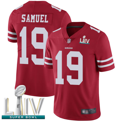 Personalized 49ers #19 Deebo Samuel Red Team Color Super Bowl LIV Bound Youth Stitched Football Untouchable Limited Jersey