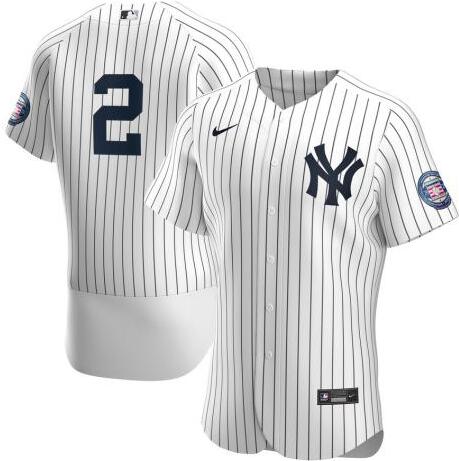 Personalized Yankees 2 Derek Jeter White 2020 Hall Of Fame Induction Cool Base Jersey