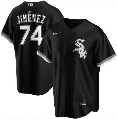 Personalized White Sox 74 Eloy Jimenez Black 2020 Cool Base Jersey