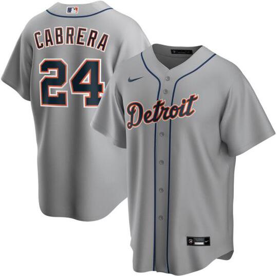 Personalized Tigers 24 Miguel Cabrera Gray 2020 Cool Base Jersey