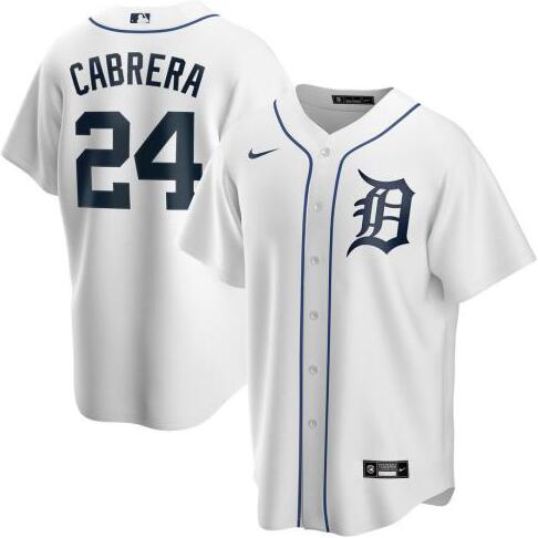 Personalized Tigers 24 Miguel Cabrera White 2020 Cool Base Jersey