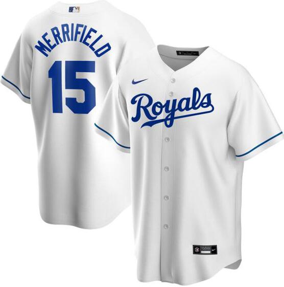 Personalized Royals 15 Whit Merrifield White 2020 Cool Base Jersey