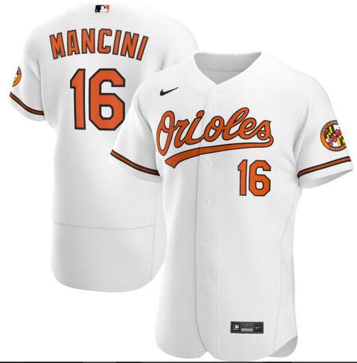 Personalized Orioles 16 Trey Mancini White 2020 Flexbase Jersey