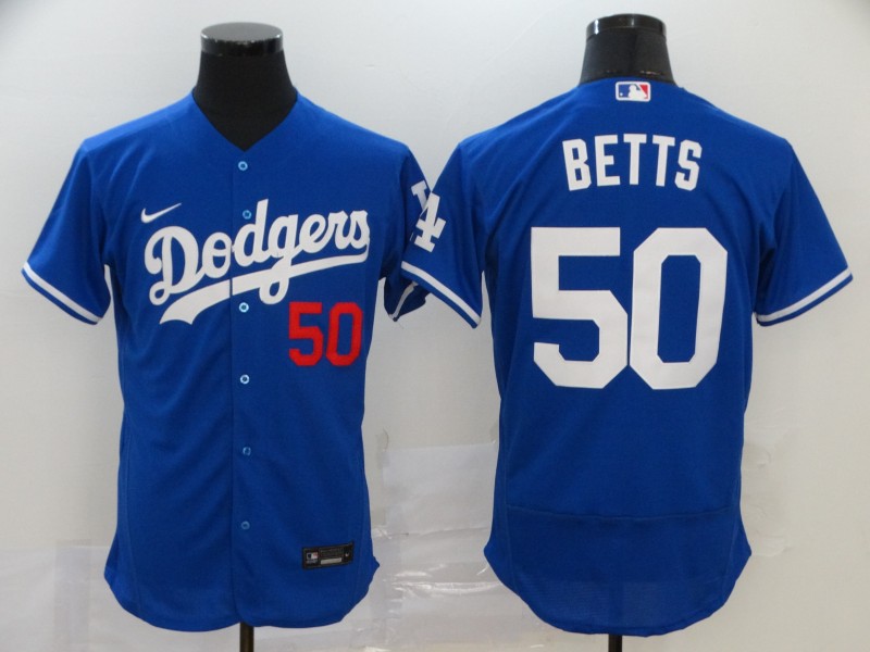 Personalized Dodgers 50 Mookie Betts Royal 2020 Flexbase Jersey