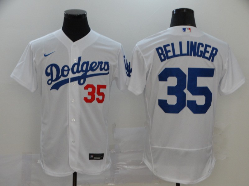 Personalized Dodgers 35 Cody Bellinger White 2020 Flexbase Jersey