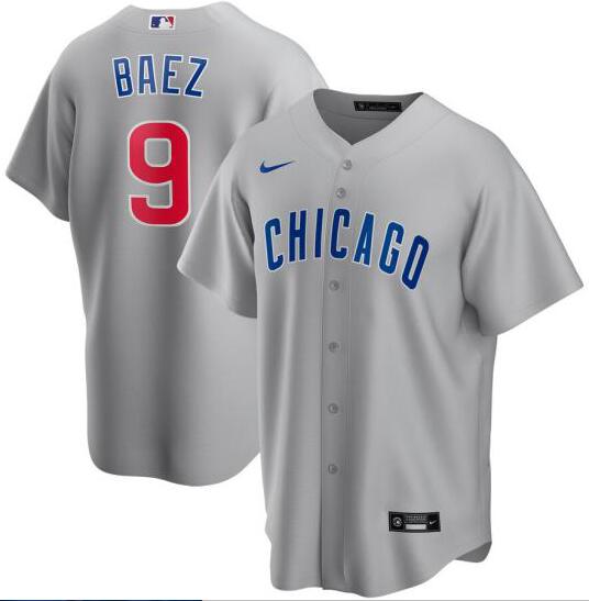 Personalized Cubs 9 Javier Baez Gray 2020 Cool Base Jersey