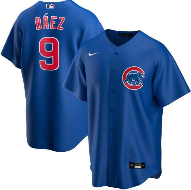 Personalized Cubs 9 Javier Baez Royal 2020 Cool Base Jersey