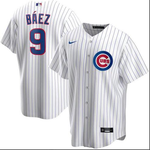Personalized Cubs 9 Javier Baez White 2020 Cool Base Jersey