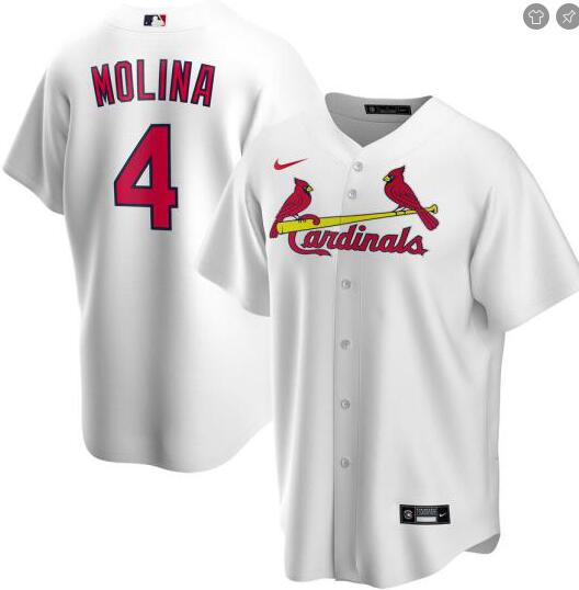Personalized Cardinals 4 Yadier Molina White 2020 Cool Base Jersey