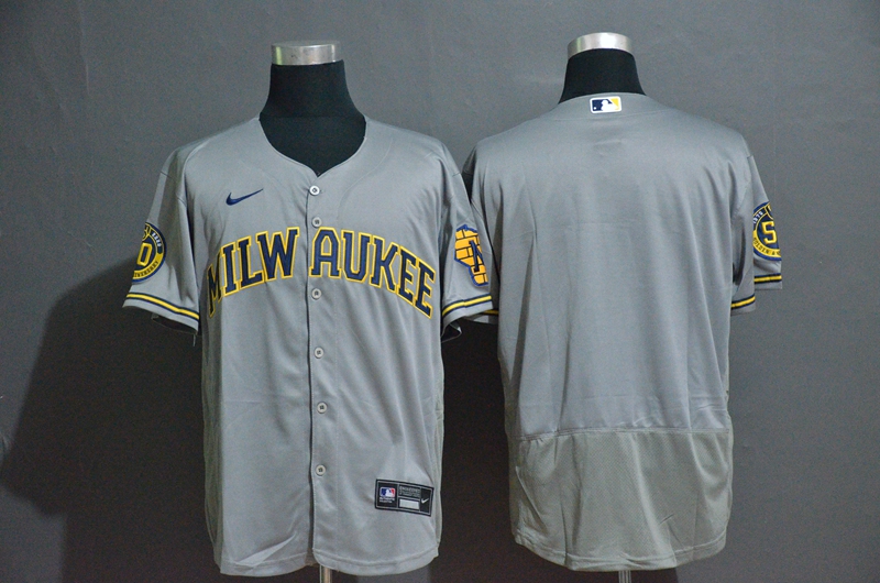 Personalized Brewers Blank Gray 2020 Flexbase Jersey
