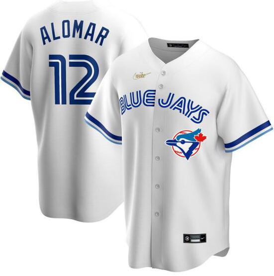 Personalized Blue Jays 12 Roberto Alomar White 2020 Cool Base Jersey