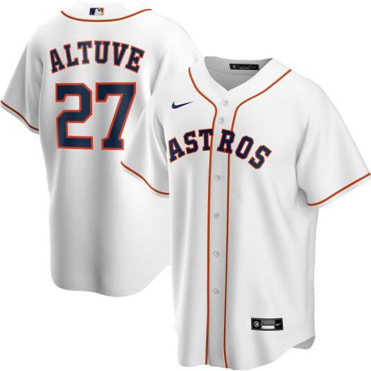 Personalized Astros 27 Jose Altuve White 2020 Cool Base Jersey