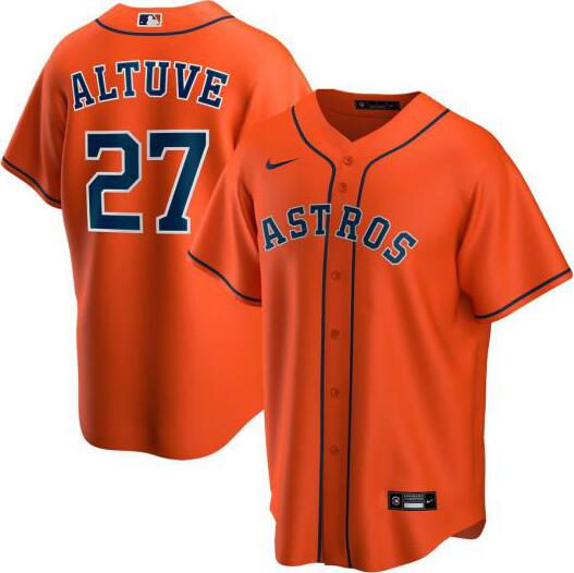 Personalized Astros 27 Jose Altuve Orange 2020 Cool Base Jersey