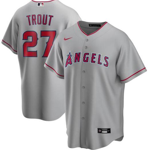 Personalized Angels 27 Mike Trout Gray 2020 Cool Base Jersey