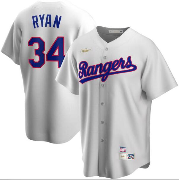 Personalized Rangers 34 Nolan Ryan White 2020 Cool Base Jersey