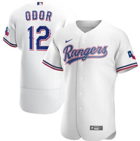 Personalized Rangers 12 Rougned Odor White 2020 Flexbase Jersey