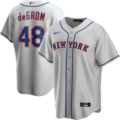 Personalized Mets 48 Jacob DeGrom Gray 2020 Cool Base Jersey