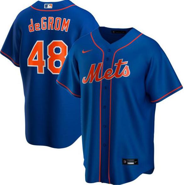Personalized Mets 48 Jacob DeGrom Royal 2020 Cool Base Jersey