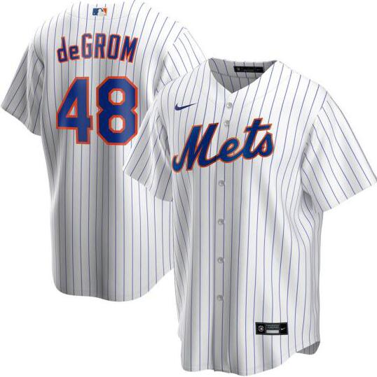 Personalized Mets 48 Jacob DeGrom White 2020 Cool Base Jersey