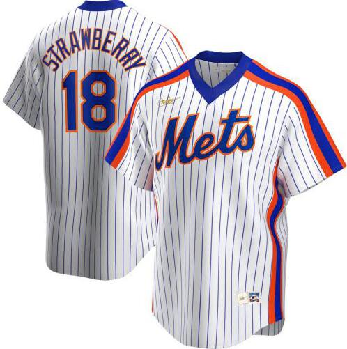 Personalized Mets 18 Darryl Strawberry White 2020 Cool Base Jersey