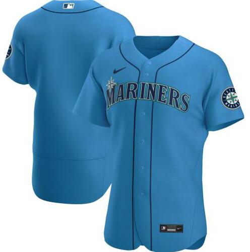 Personalized Mariners Blank Light Blue 2020 Cool Base Jersey
