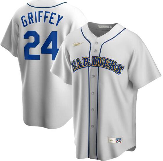 Personalized Mariners 24 Ken Griffey Jr. White 2020 Cool Base Jersey