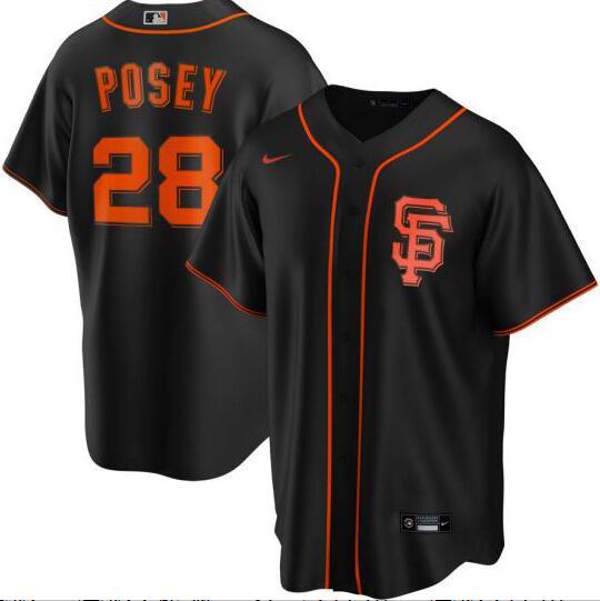 Personalized Giants 28 Buster Posey Black 2020 Cool Base Jersey