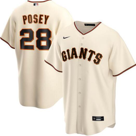 Personalized Giants 28 Buster Posey Cream 2020 Cool Base Jersey