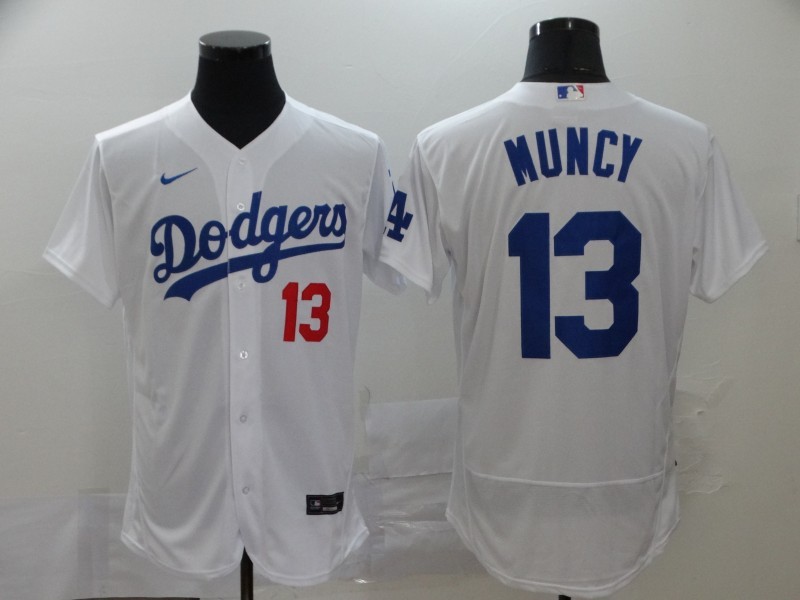 Personalized Dodgers 13 Max Muncy White 2020 Flexbase Jersey