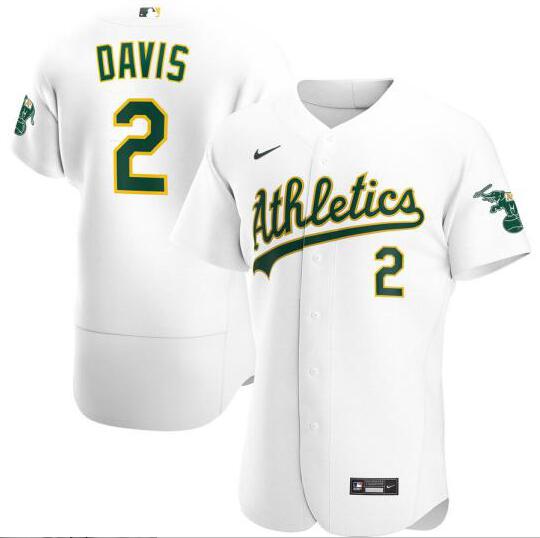 Personalized Athletics 2 Khris Davis White 2020 Flexbase Jersey