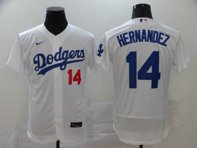 Personalized Dodgers 14 Enrique Hernandez White 2020 Flexbase Jersey
