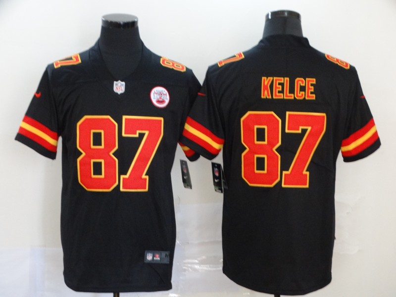 Personalized Chiefs 87 Travis Kelce Black Untouchable Limited Jersey