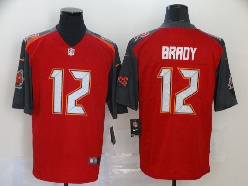 Personalized Buccaneers 12 Tom Brady Red Untouchable Limited Jersey