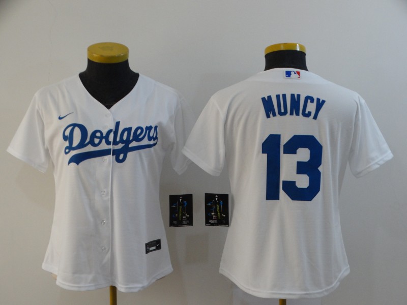 Personalized Women Dodgers 13 Max Muncy White Women 2020 Cool Base Jersey