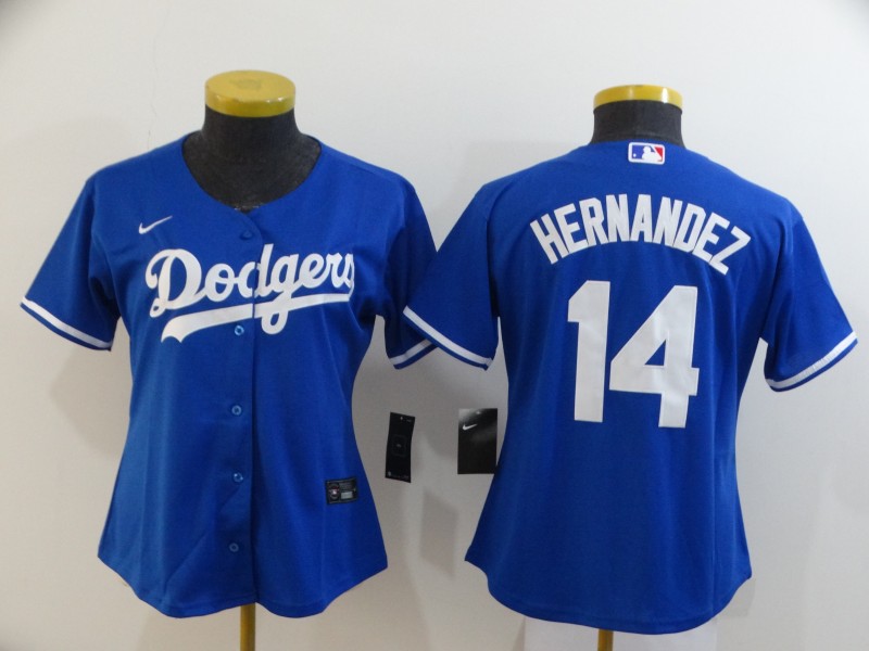 Personalized Women Dodgers 14 Enrique Hernandez Royal Women 2020 Cool Base Jersey