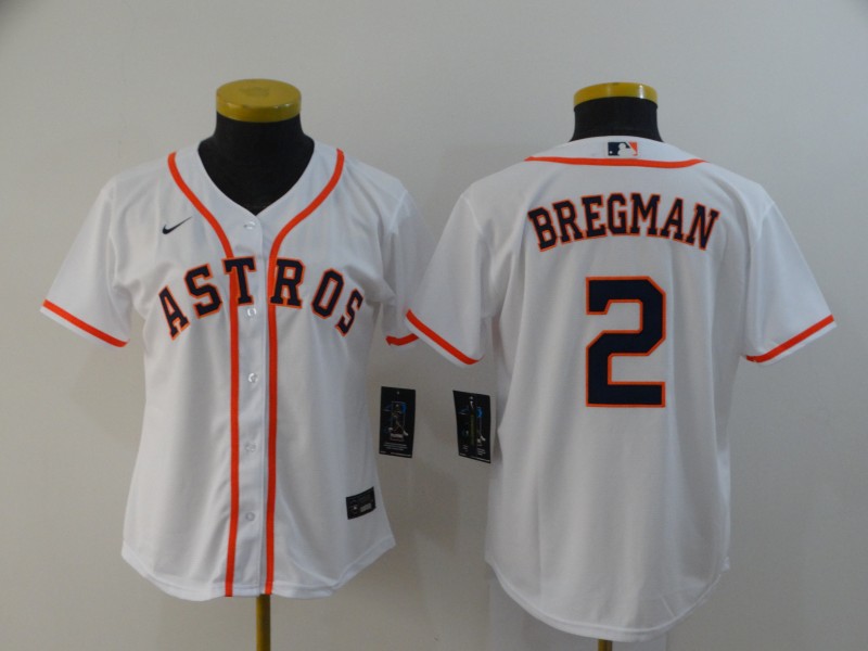 Personalized Women Astros 2 Alex Bregman White Women 2020 Cool Base Jersey