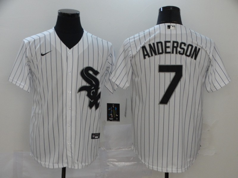 Personalized White Sox 7 Tim Anderson White 2020 Cool Base Jersey