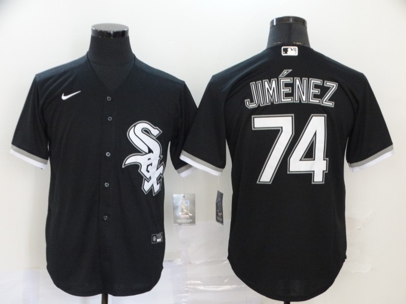 Personalized White Sox 74 Eloy Jimenez Black 2020 Cool Base Jersey