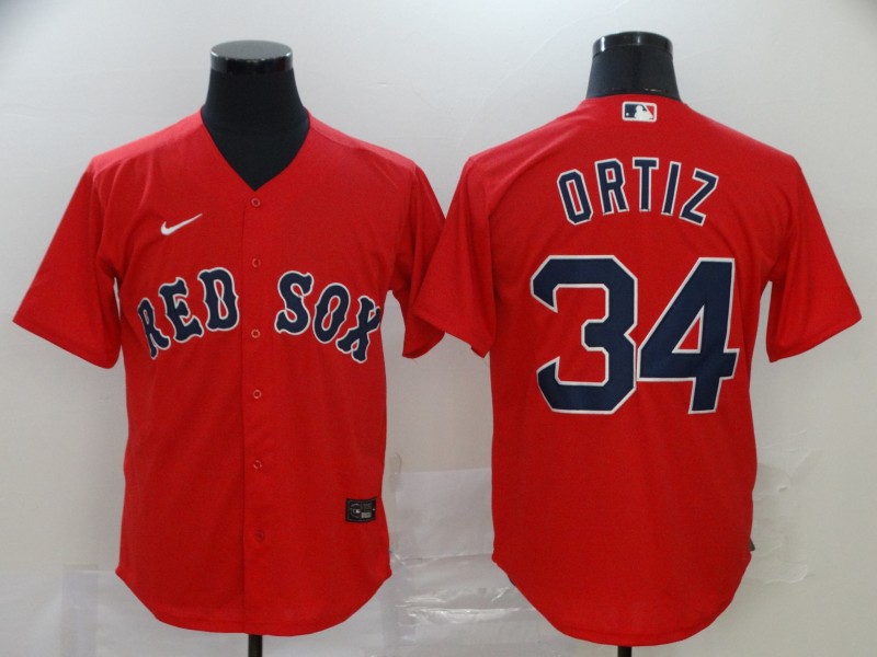 Personalized Red Sox 34 David Ortiz Red 2020 Cool Base Jersey