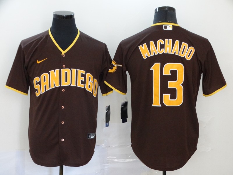 Personalized Padres 13 Manny Machado Brown 2020 Cool Base Jersey