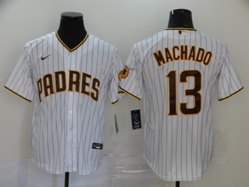 Personalized Padres 13 Manny Machado White 2020 Cool Base Jersey