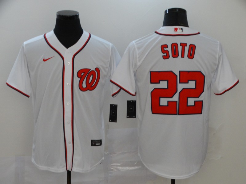 Personalized Nationals 22 Juan Soto White 2020 Cool Base Jersey